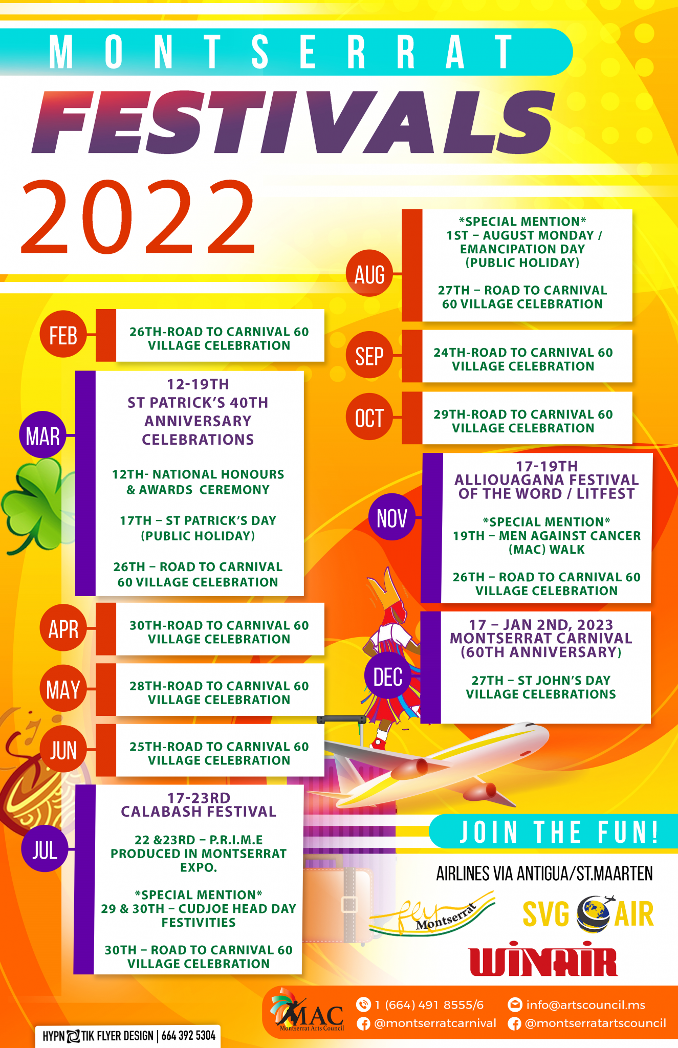 MONTSERRAT ARTS COUNCIL RELEASES 2022 FESTIVALS CALENDAR - Vimarsana News