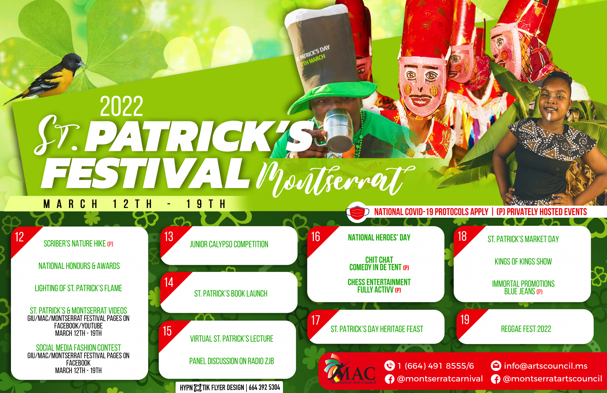MONTSERRAT ARTS COUNCIL RELEASES 2022 ST PATRICK'S FESTIVAL CALENDAR - Vimarsana News